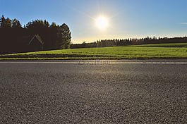 路,日落,太阳能