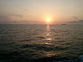 日落,日落游船,海