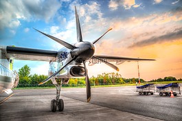 飛機,機場,上午