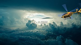 直升機(jī),救援,空氣