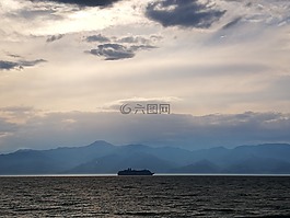 上午,云,景觀