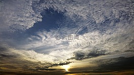 日落,天空,藍色