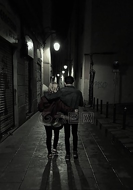 巴塞羅那,黑色和白色,夫婦