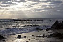 海,晚上,日落