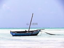 船舶,落潮,海灘