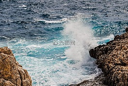 波,砸,巖質(zhì)海岸