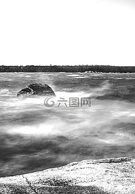 黑色和白色,湖,長時(shí)間曝光