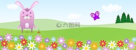 春天,景觀,野兔