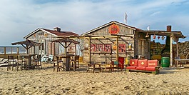 海滩小屋,荷兰,海