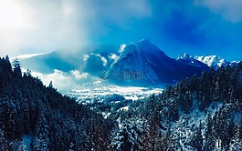 奥地利,山,景观
