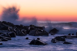 日落,黃昏,海
