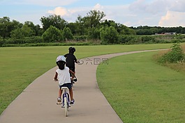 自行車,孩子們,兒童
