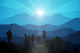 山,抽象,登山