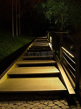 樓梯,架構(gòu),夜