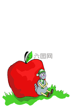 小蟲子,蘋果,插圖