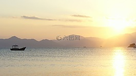 日落,海,夏季