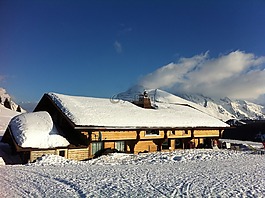 冬季,山寨,雪
