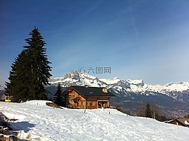 冬季,山寨,雪