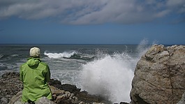 沖浪,巖,噴霧