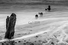 防波堤,波休息,海景