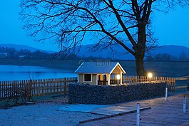 山寨,abendstimmung,湖