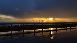 海岸,海洋,太陽