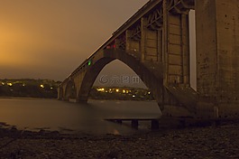 橋,夜,光