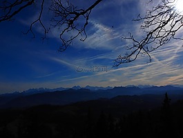高山,阿爾卑斯山全景圖,山