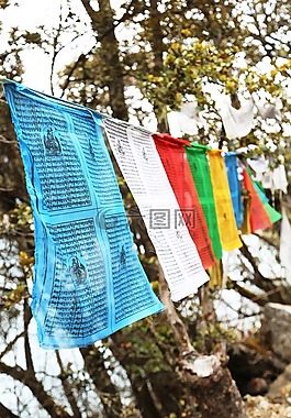 经幡,西藏,巴松错