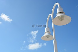 路燈,天空,藍(lán)色