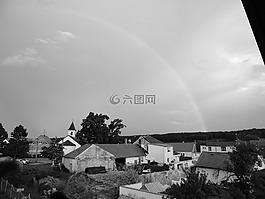 彩虹,景觀,黑白攝影