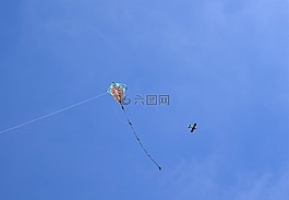 风筝,飞机,蓝色