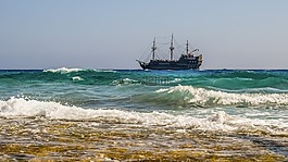 海,岩质海岸,波