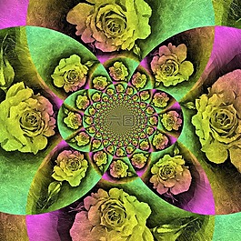 玫瑰,畫,萬花筒