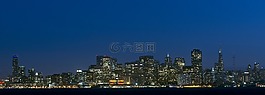 天際線,夜,市容