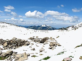 高山,雪,徒步旅行