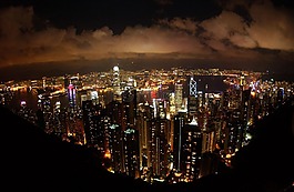 香港,天際線,市容