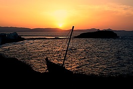 希腊,纳克索斯岛,日落