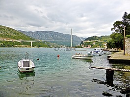 海岸,橋,海濱