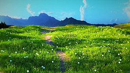 山,草,蒲公英