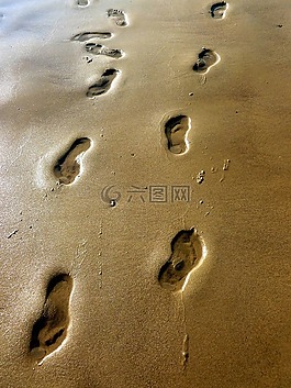海灘,沙,痕跡