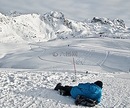 雪,山,休息