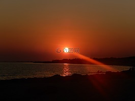 日落,海,浪漫