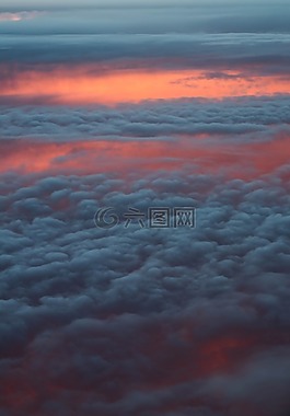 天空,日落,云