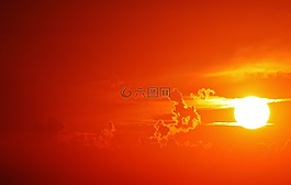 日落,云,傍晚的天空