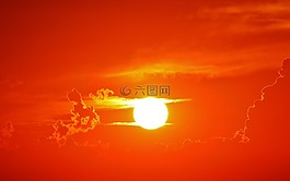 日落,云,傍晚的天空