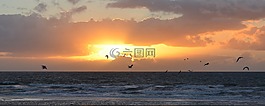 日落,海,天空
