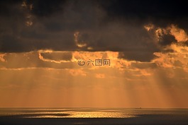 天空,云,海
