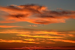 天空,云,紅色