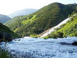山,河,瀑布